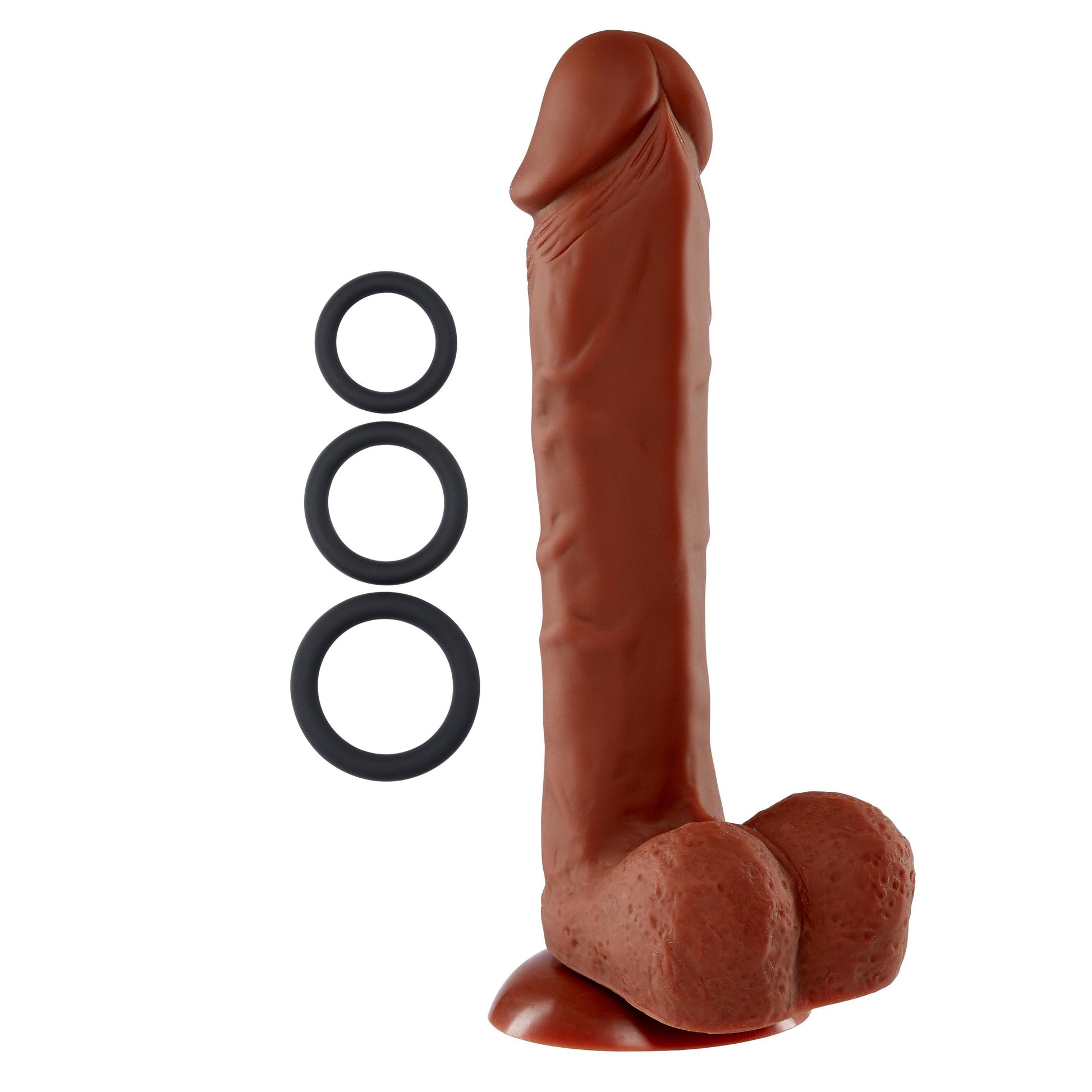 9 Inch Silicone Pro Odorless Dong - Brown - Not Very Vanilla