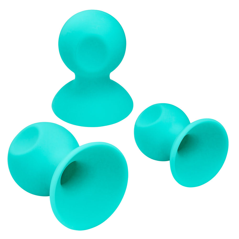 Cloud 9 Health and Wellness Nipple and Clitoral Massager Suction Set - Teal - Not Very Vanilla