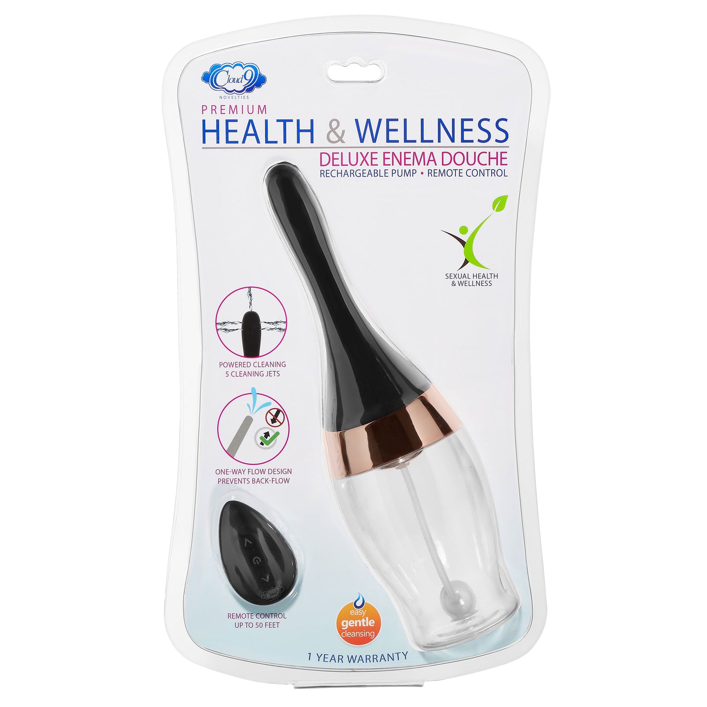 Health and Wellness Rechargeable Enema / Douche With Built-in Cleansing Pump - Not Very Vanilla