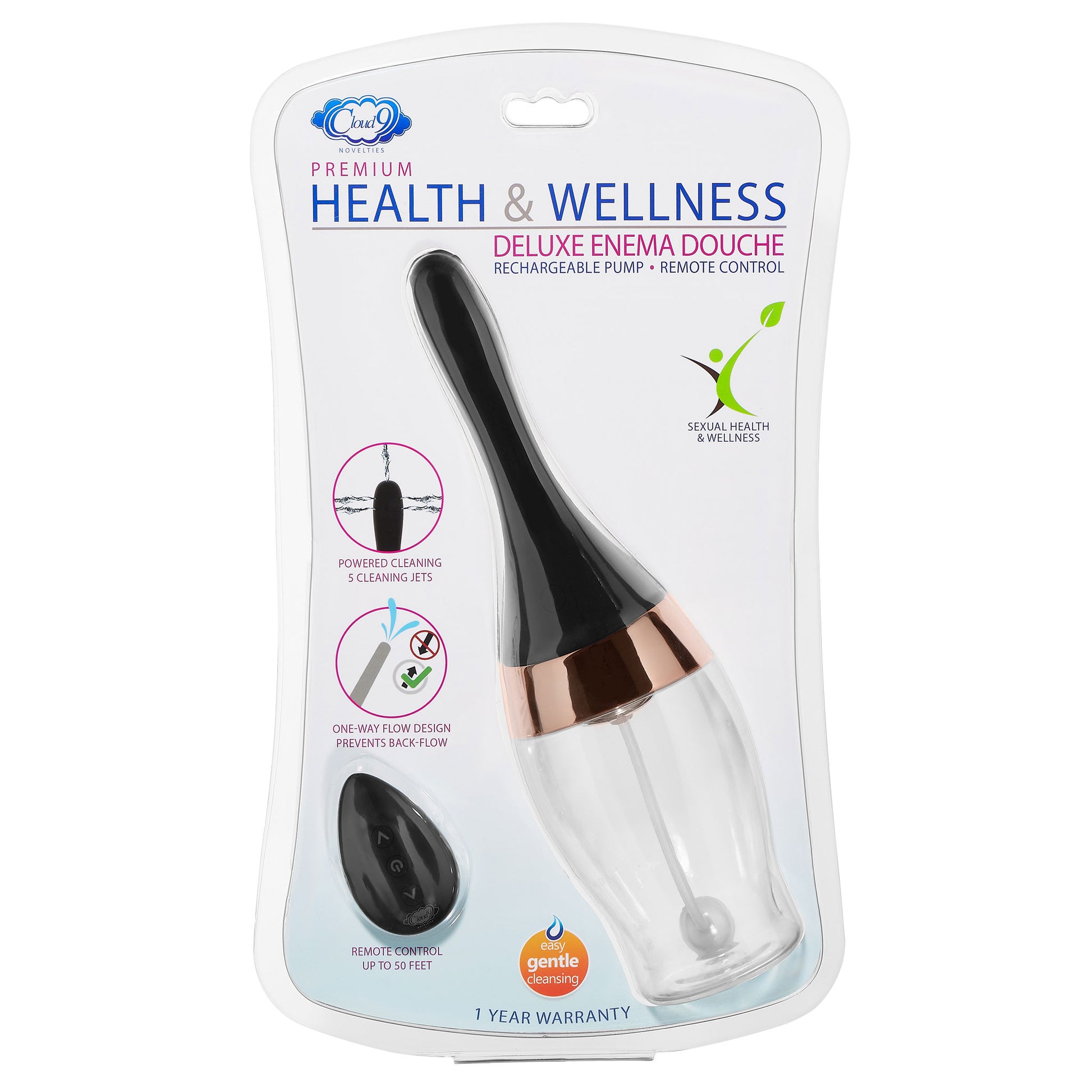 Health and Wellness Rechargeable Enema / Douche With Built-in Cleansing Pump - Not Very Vanilla