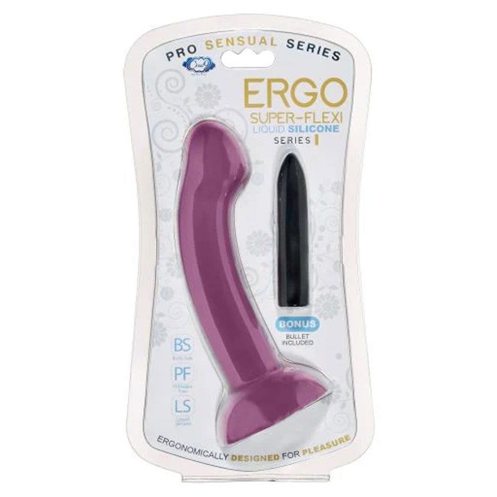 Ergo Super Flexi I Dong Soft and Flexible Liquid Silicone With Vibrator - Plum - Not Very Vanilla