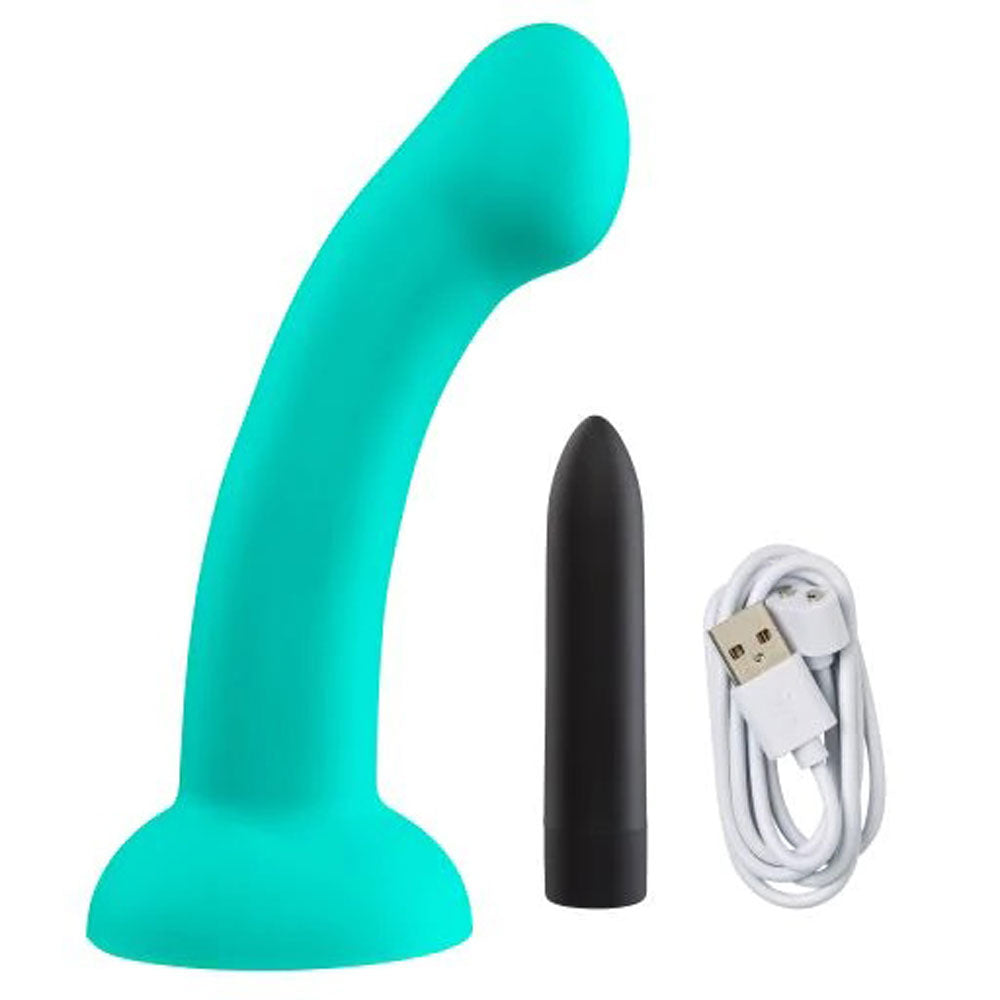 Ergo Super Flexi I Dong Soft and Flexible Liquid Silicone With Vibrator - Teal - Not Very Vanilla