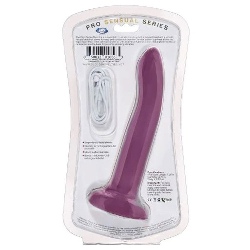 Ergo Super Flexi II Dong Soft and Flexible Liquid Silicone With Vibrator - Plum - Not Very Vanilla