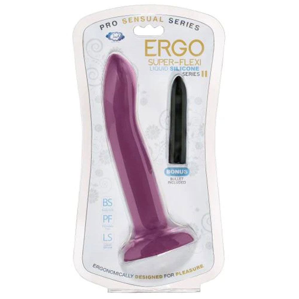 Ergo Super Flexi II Dong Soft and Flexible Liquid Silicone With Vibrator - Plum - Not Very Vanilla