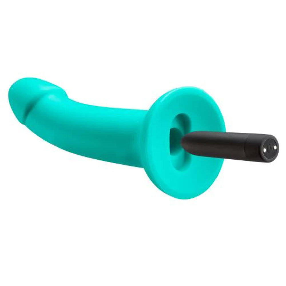 Ergo Super Flexi III Dong Soft and Flexible Liquid Silicone With Vibrator - Teal - Not Very Vanilla