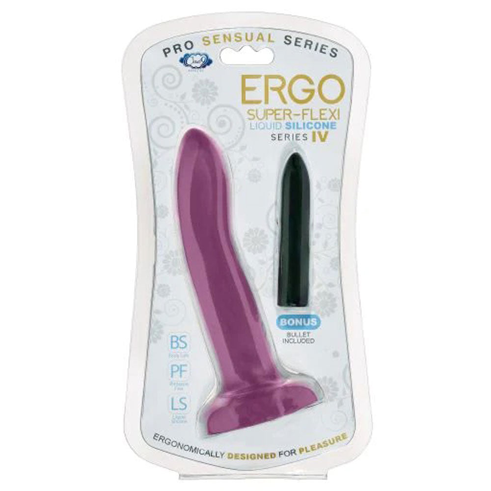 Ergo Super Flexi IV Dong Soft and Flexible Liquid Silicone With Vibrator - Plum - Not Very Vanilla