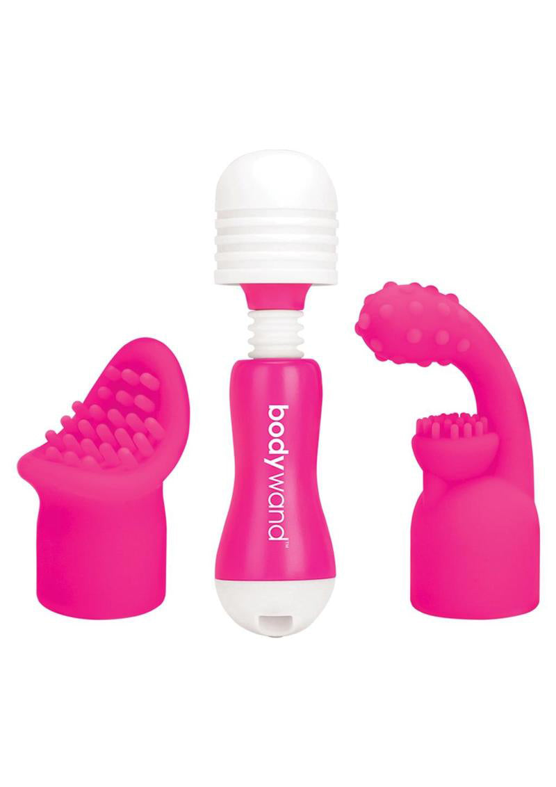 Bodywand Rechargeable Mini Massager With Attachments - Pink - Not Very Vanilla