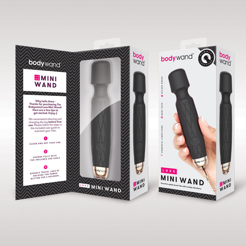 Bodywand Luxe Mini Wand - Black - Not Very Vanilla