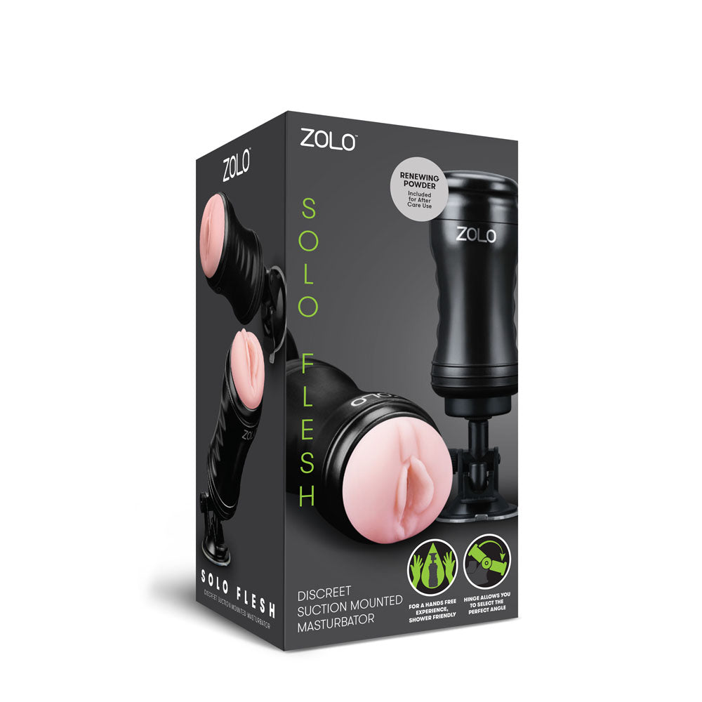 Zolo Solo Flesh Discreet Suction Mounted Masturbator - Not Very Vanilla