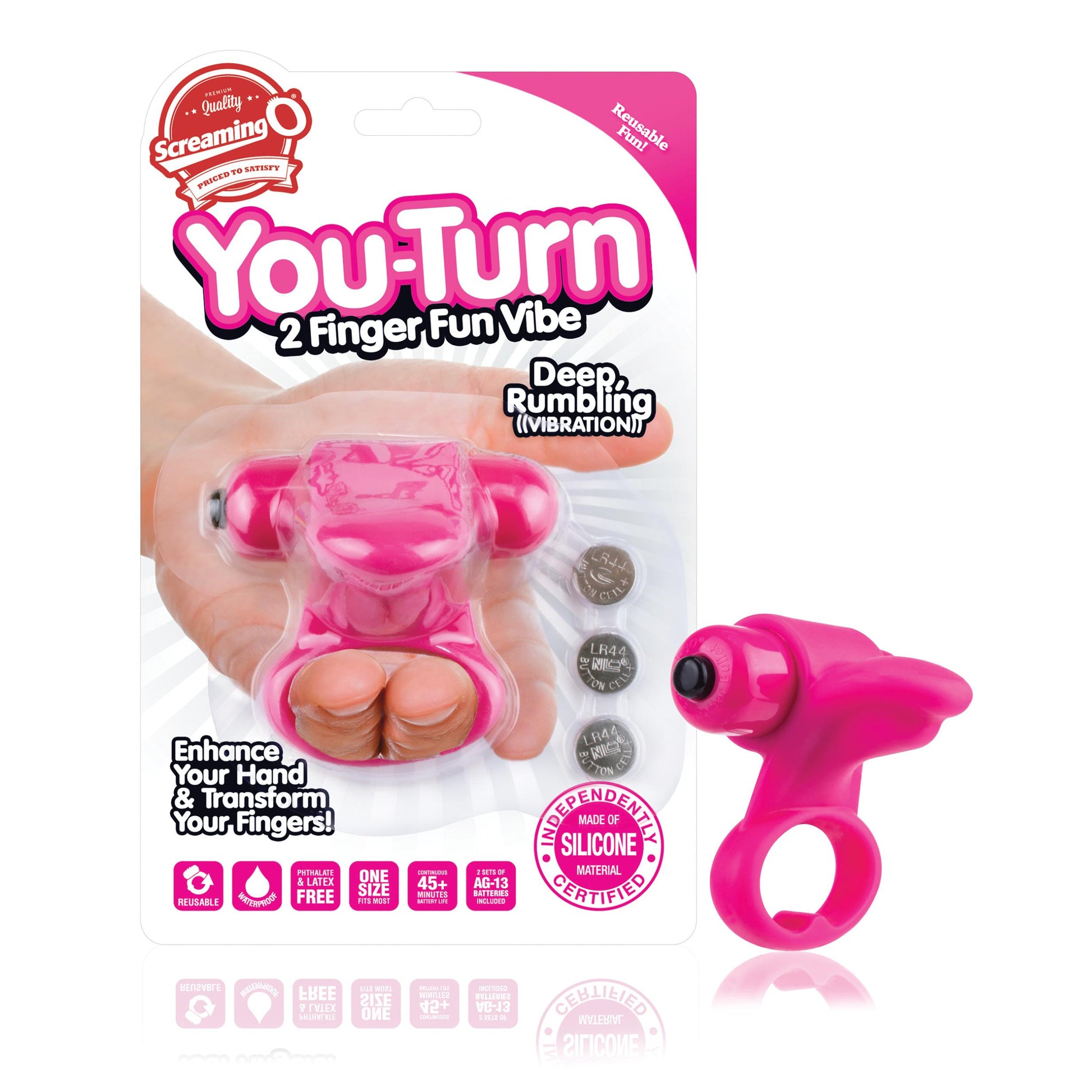 You-Turn 2 Finger Fun Vibe - Strawberry - Not Very Vanilla