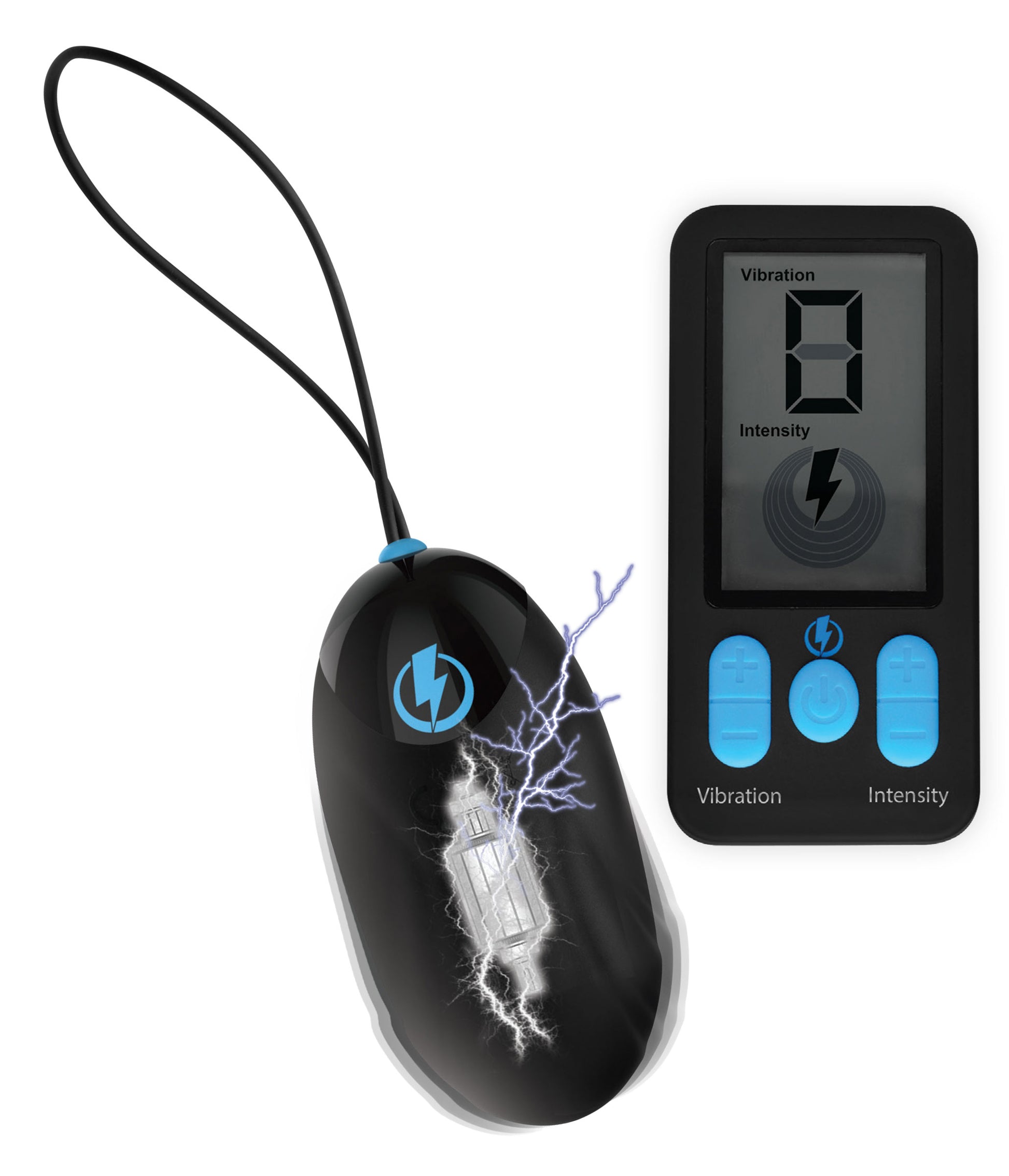 E-Stim Pro Silicone Vibrating Egg With Remote Control - Black - Not Very Vanilla