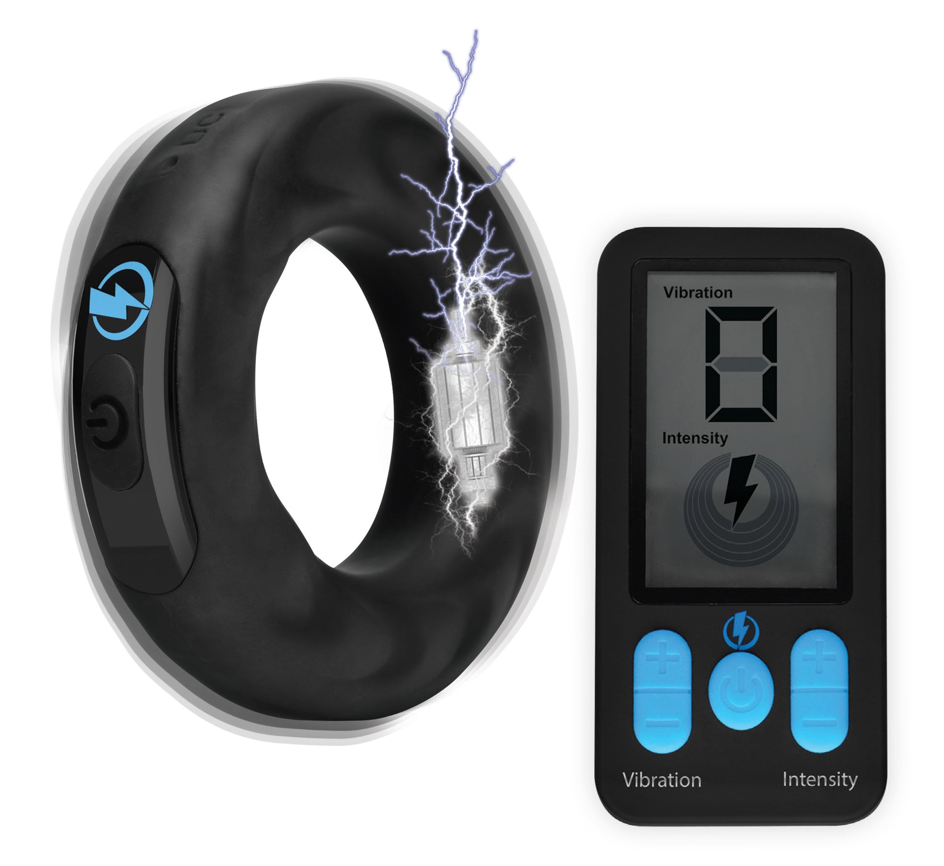 E-Stim Pro Silicone Cock Ring With Remote - Black - Not Very Vanilla