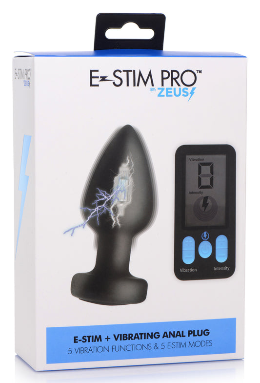 E-Stim and Vibrating Anal Plug - Black - Not Very Vanilla