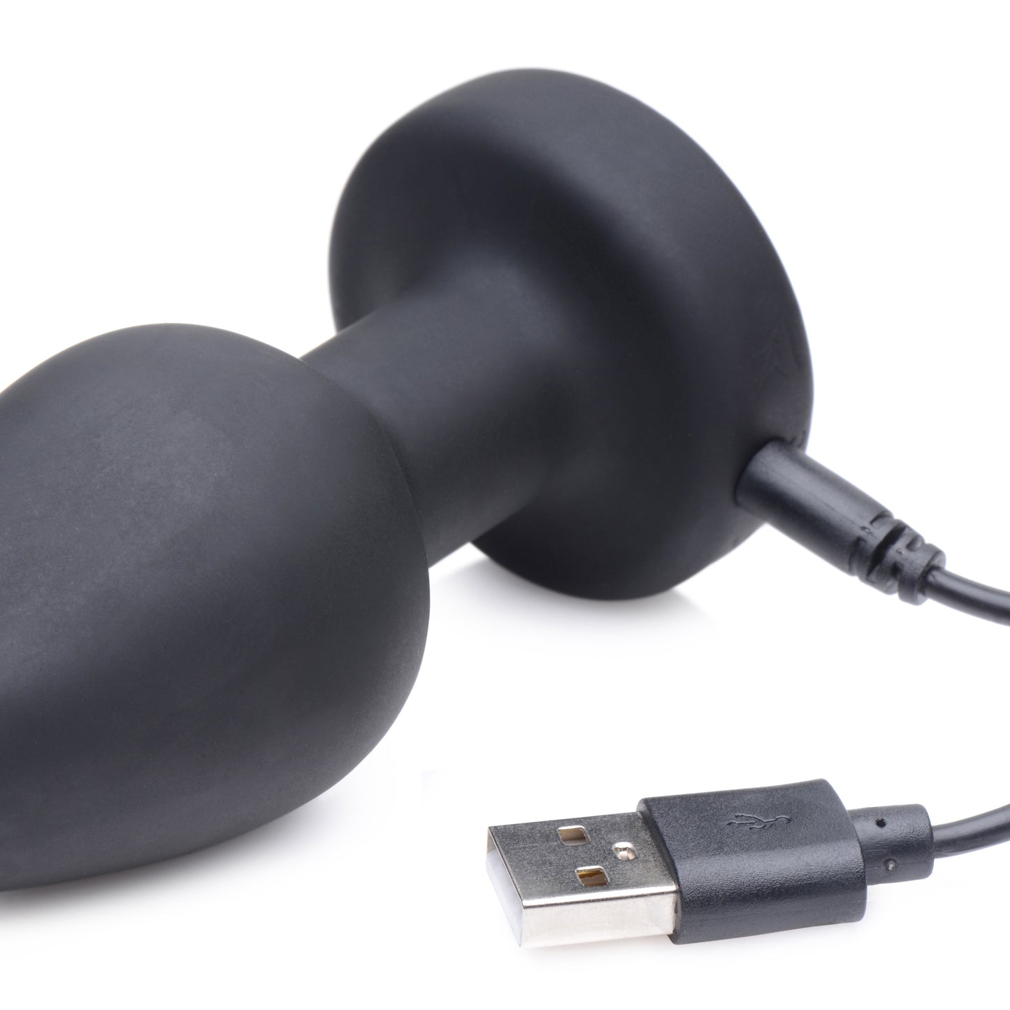 E-Stim and Vibrating Anal Plug - Black - Not Very Vanilla