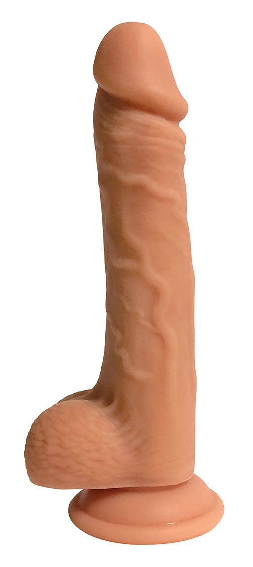 Easy Riders 9 Inch Dual Density Silicone Dildo With Balls - Light - Not Very Vanilla