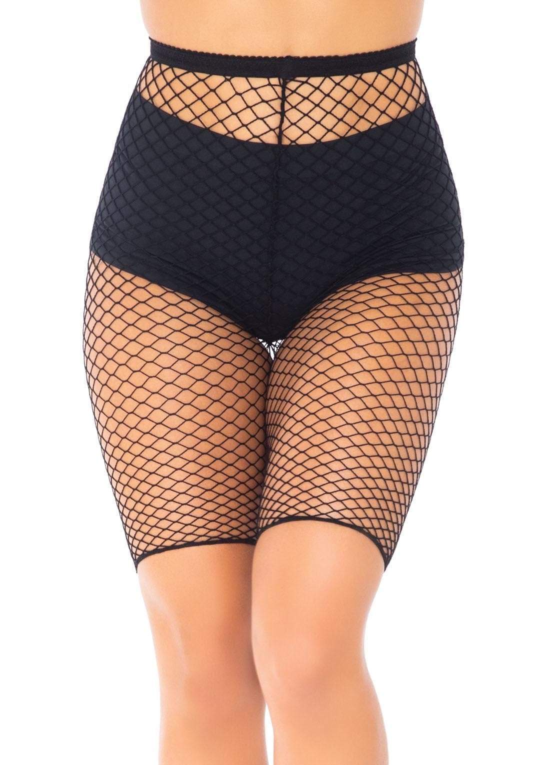 Industrial Fishnet Biker Shorts - One Size - Black - Not Very Vanilla