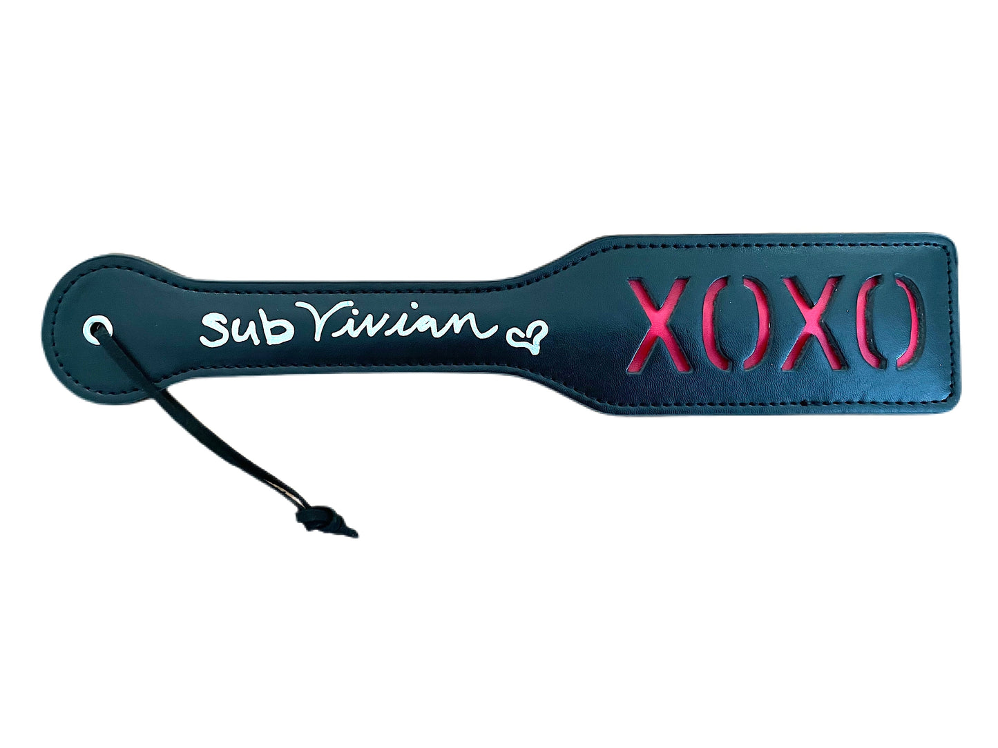 Autographed 12” Xoxo Paddle - Black (Signed by sub Vivian) - Not Very Vanilla