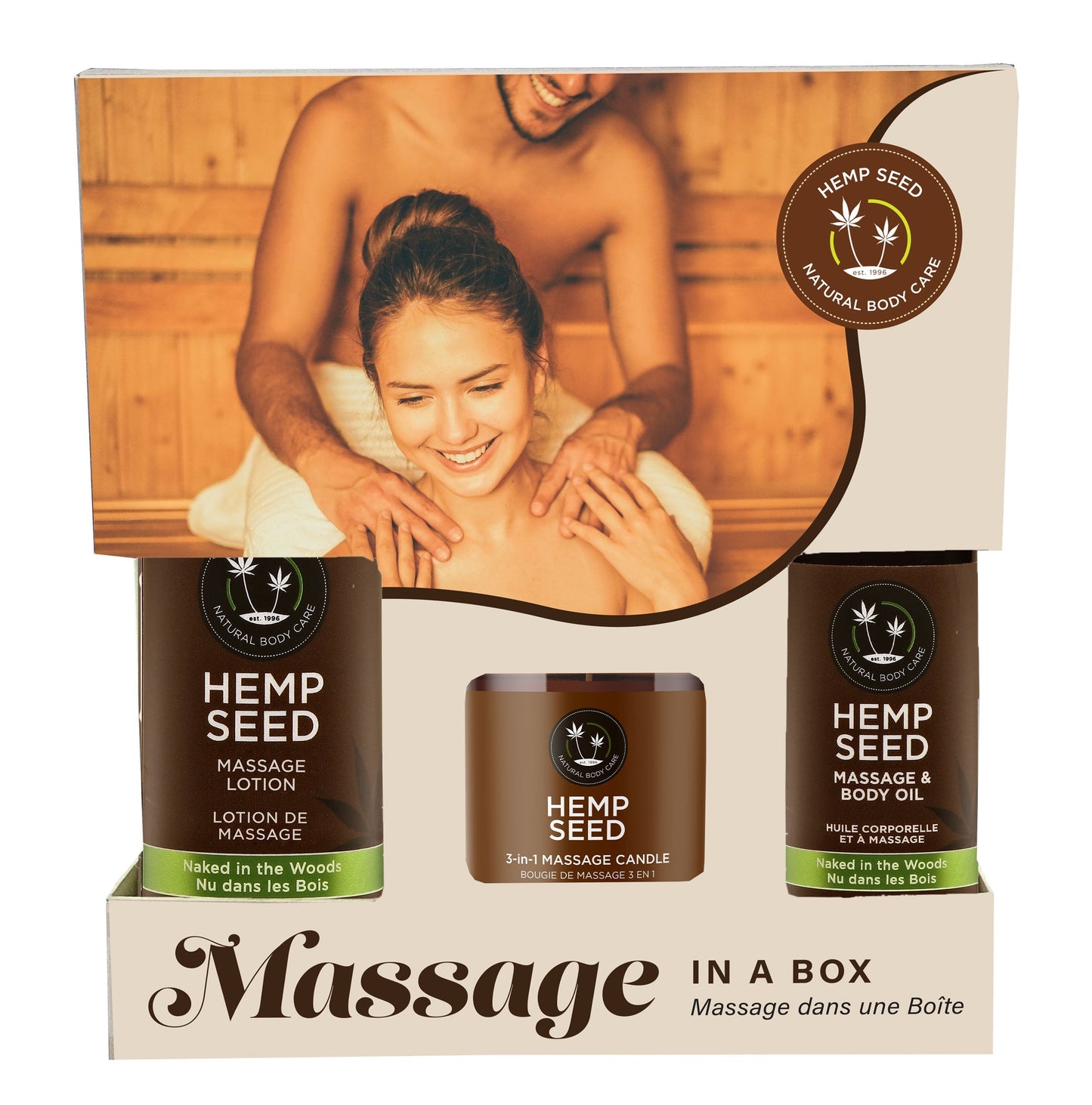 Hemp Seed Massage in a Box Gift Set - Naked in the Woods - Not Very Vanilla