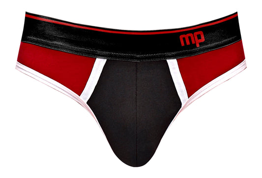 Retro Sport Panel Thong - S/ M - Red/ Black - Not Very Vanilla