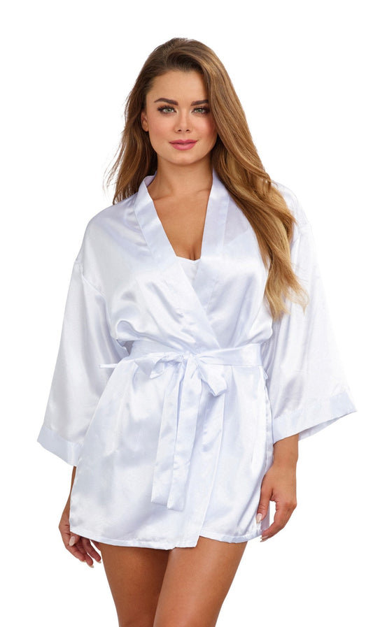 Robe, Chemise, Padded Hanger - Small - White - Not Very Vanilla