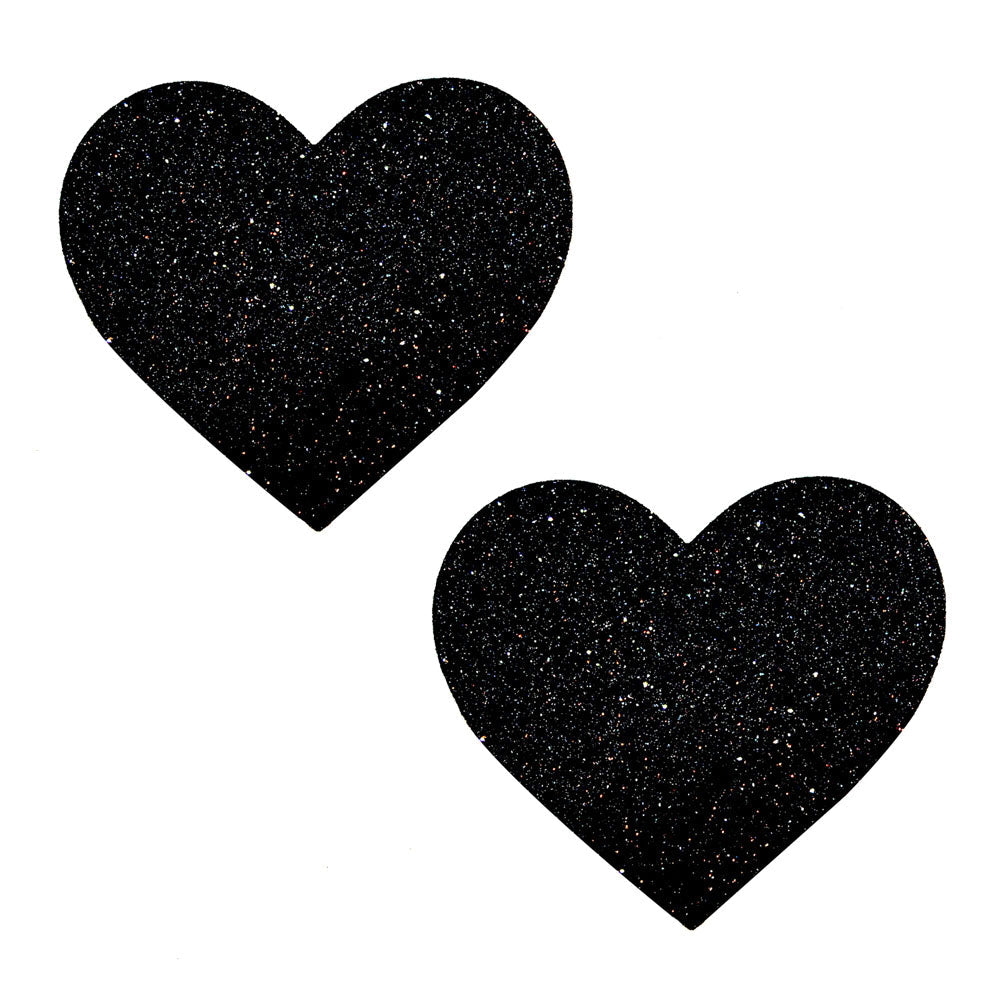 Black Malice Glitter I Heart U Nipztix Pasties - Not Very Vanilla