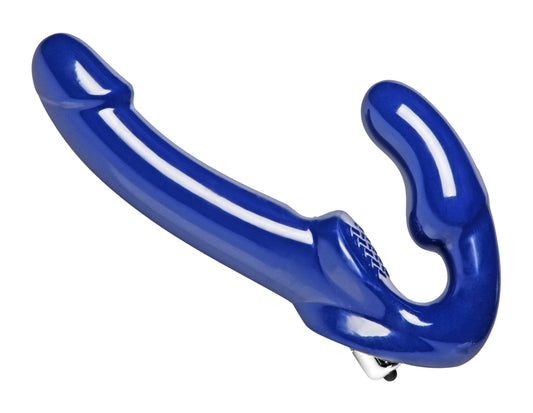 Revolver II Vibrating Strapless Strap on Dildo - Blue - Not Very Vanilla