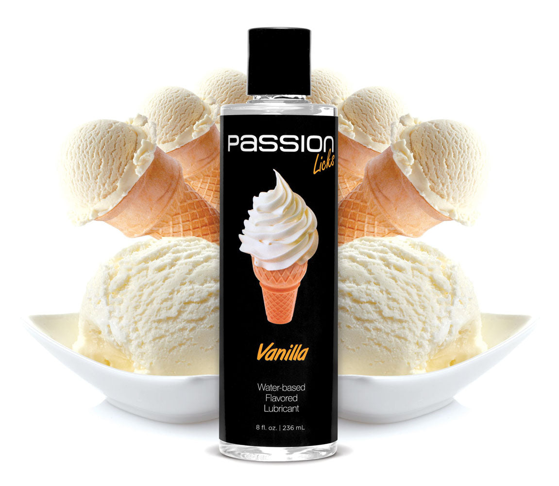 Passion Licks Vanilla Water Based Flavored Lubricant - 8 Oz - Not Very Vanilla