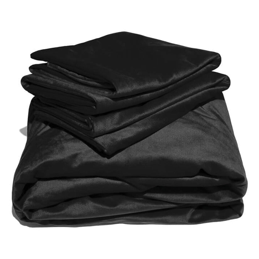 Liberator Fascinator Liquid Velvet Sheets-Q Black - Not Very Vanilla