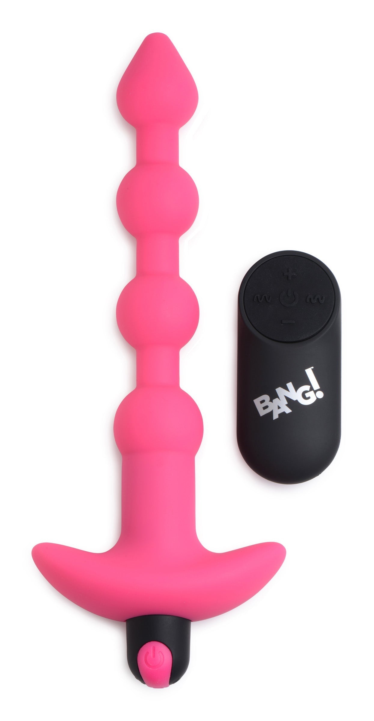 Bang - Vibrating Silicone Anal Beads and Remote Control - Pink - Not Very Vanilla