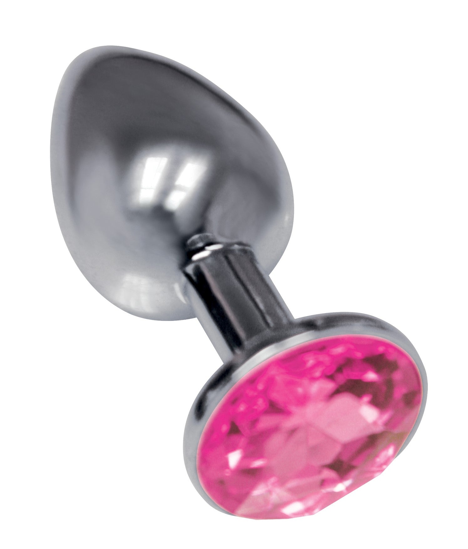 The 9's the Silver Starter Bejeweled Stainless Steel Plug - Pink - Not Very Vanilla