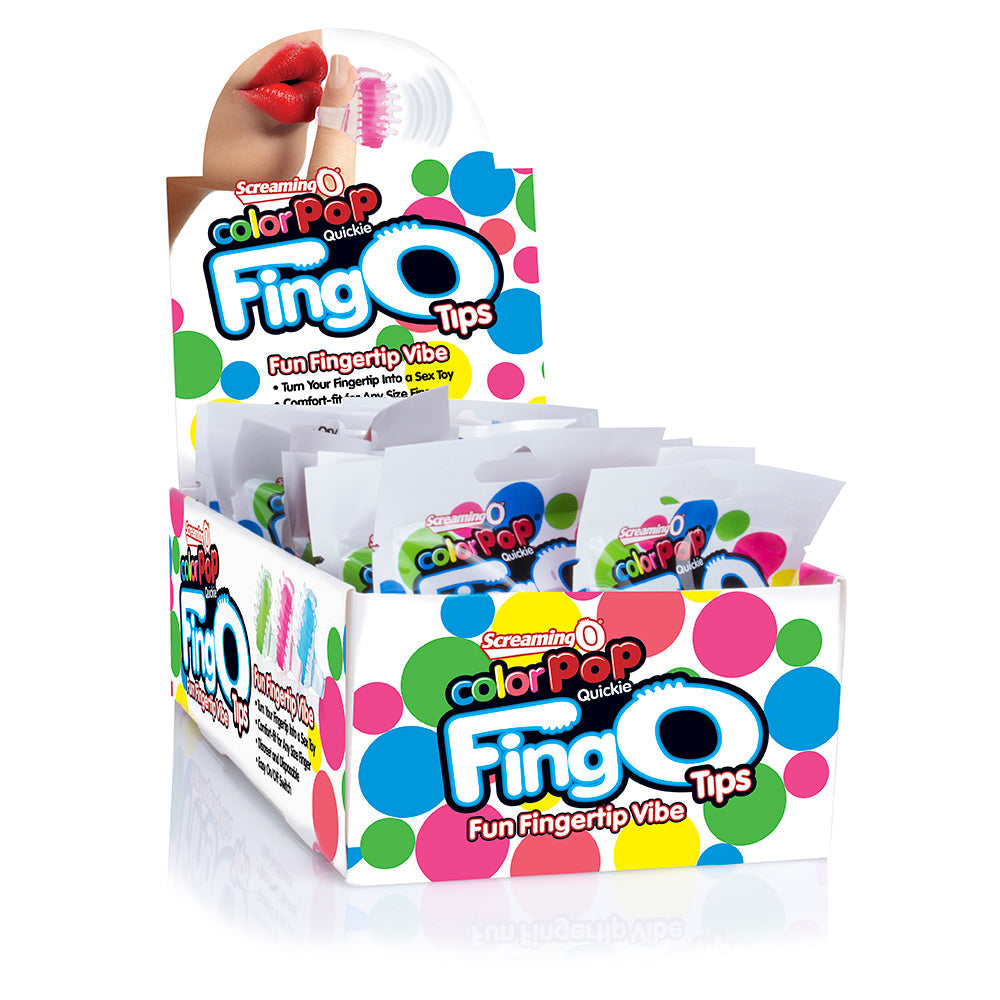 Fingo Tips - 18 Count Pop Box Display - Assorted Colors - Not Very Vanilla