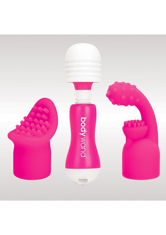 Bodywand Rechargeable Mini Massager With Attachments - Pink - Not Very Vanilla