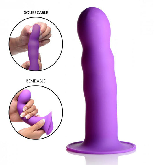 Squeeze It Squeezable Wavy Dildo - Purple - Not Very Vanilla