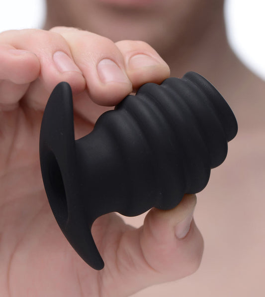 Hive Ass Tunnel Silicone Ribbed Hollow Anal Plug - Small - Not Very Vanilla