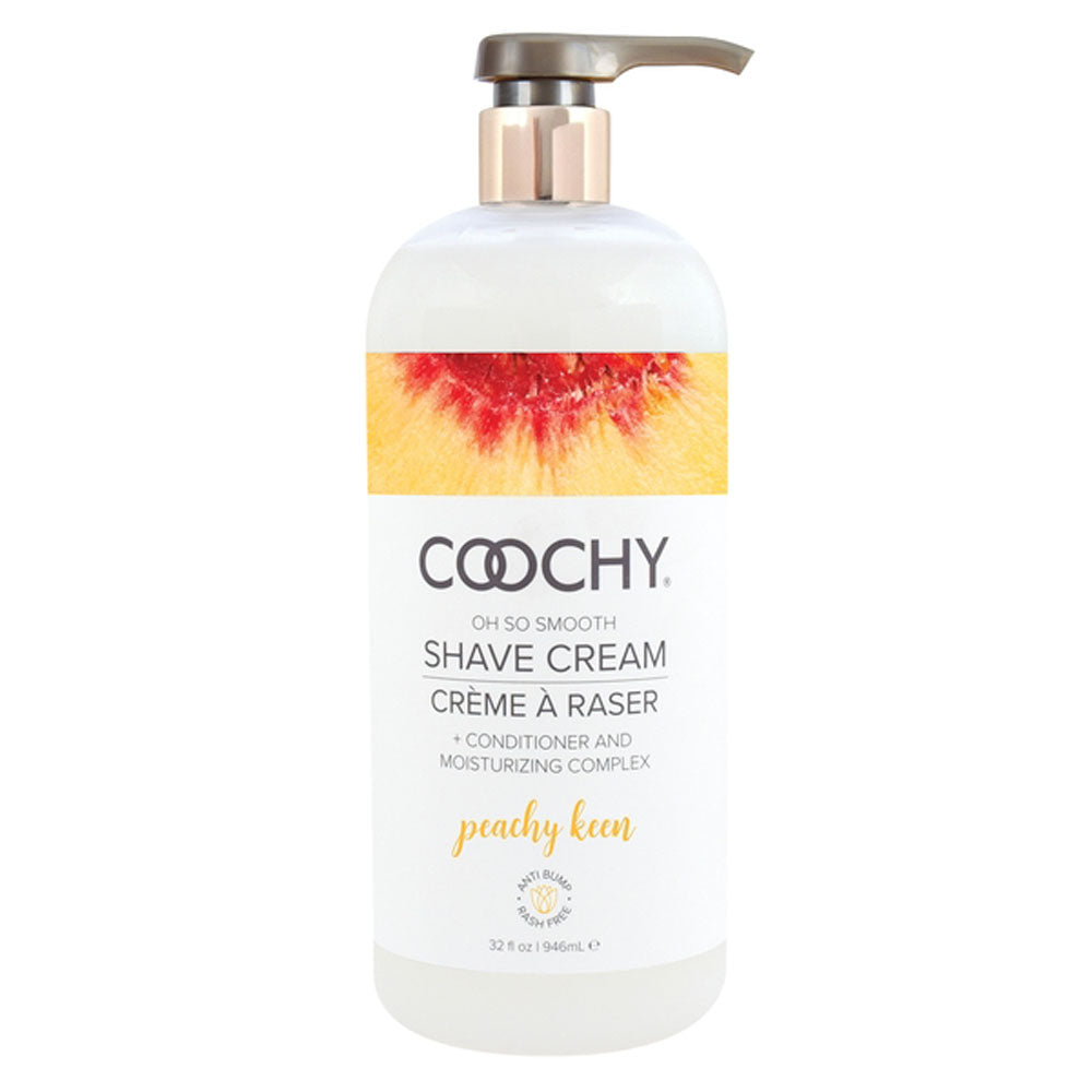 Coochy Oh So Smooth Shave Cream - Peachy Keen 32 Fl Oz - Not Very Vanilla