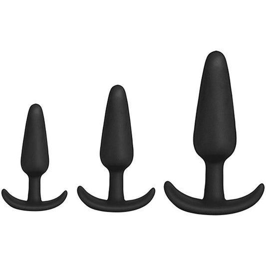 Anal Essentials 3-Piece Silicone Trainer Set - Black - Not Very Vanilla