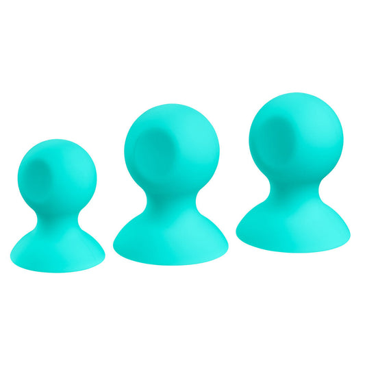 Cloud 9 Health and Wellness Nipple and Clitoral Massager Suction Set - Teal - Not Very Vanilla