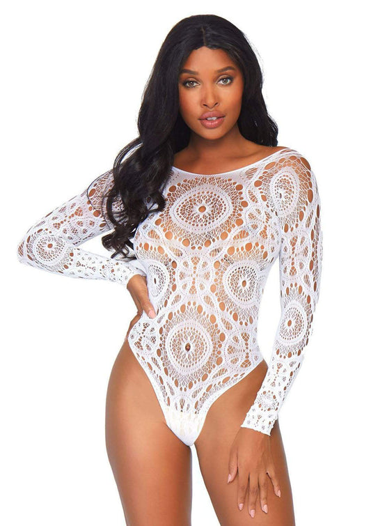 Thong Back Teddy - White - M/l - Not Very Vanilla