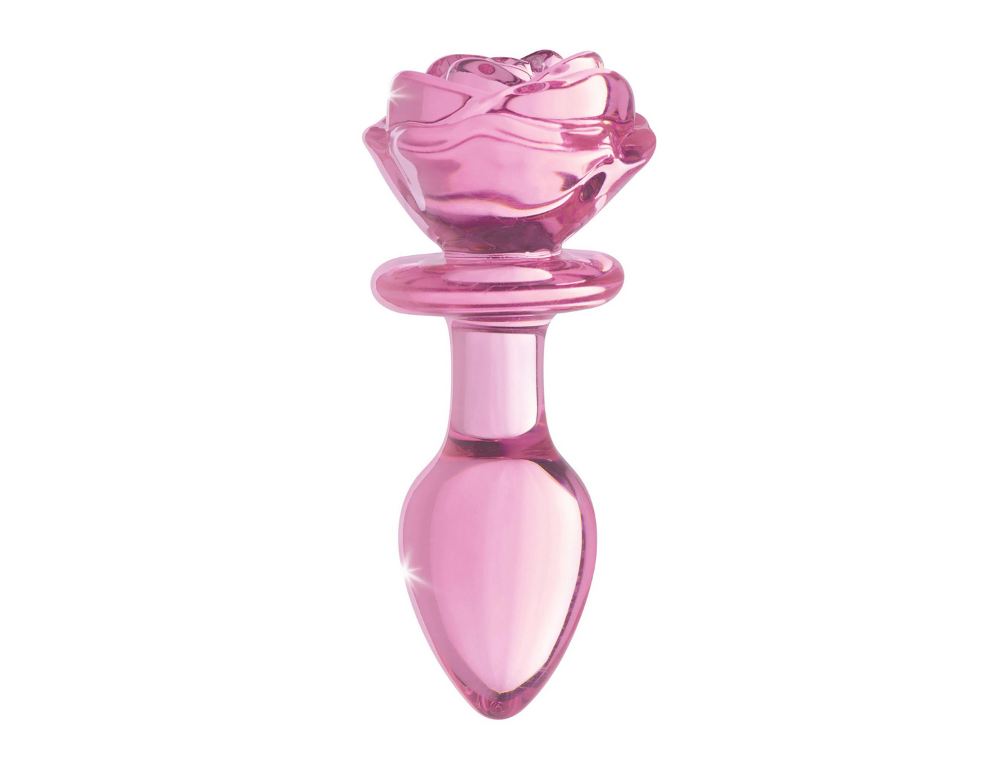 Pink Rose Glass Anal Plug - Small - Not Very Vanilla