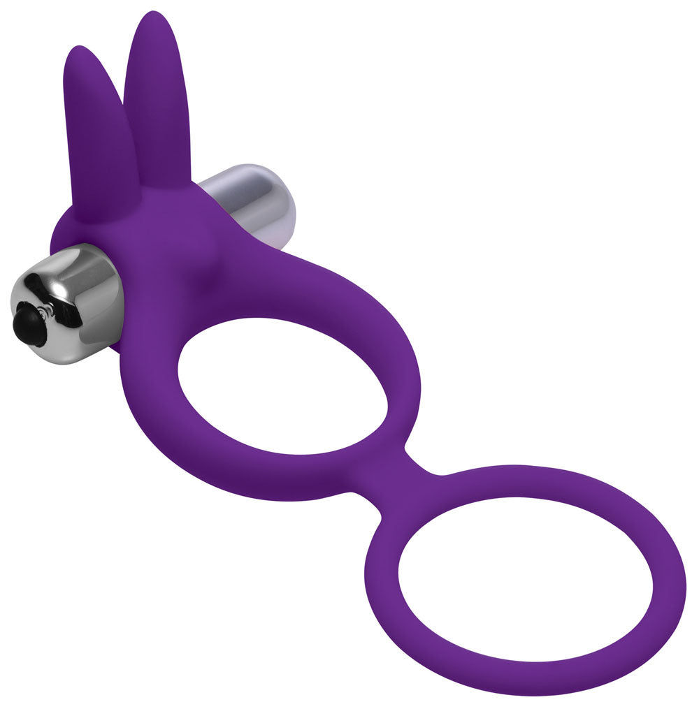 Throbbin Hopper Cock and Ball Ring With Vibrating Clit Stimulator - Purple - Not Very Vanilla