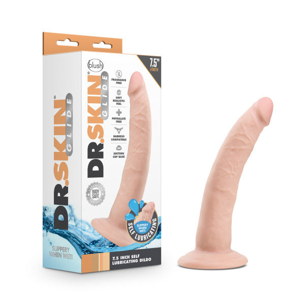 Dr. Skin Glide - 7.5 Inch Self Lubricating Dildo - Vanilla - Not Very Vanilla