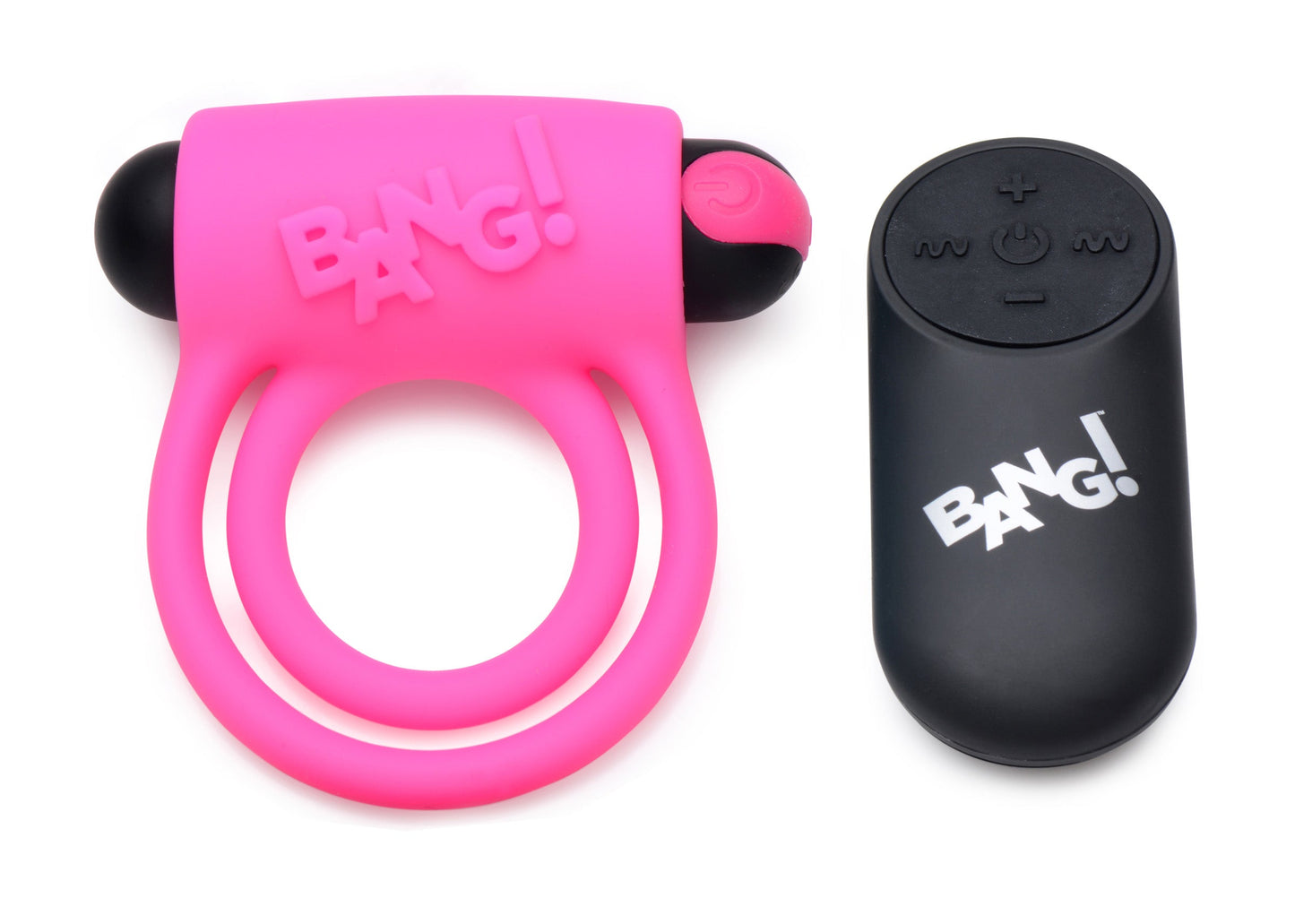 Bang - Silicone Cock Ring and Bullet With Remote Control - Pink - Not Very Vanilla