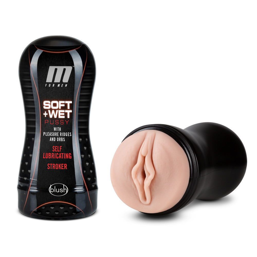 M for Men - Soft and Wet - Pussy With Pleasure Ridges and Orbs - Self Lubricating Stroker Cup - Vanilla - Not Very Vanilla