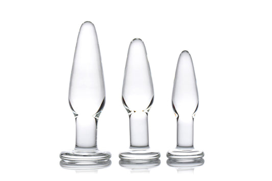 Dosha 3 Piece Glass Anal Plug Kit - Not Very Vanilla