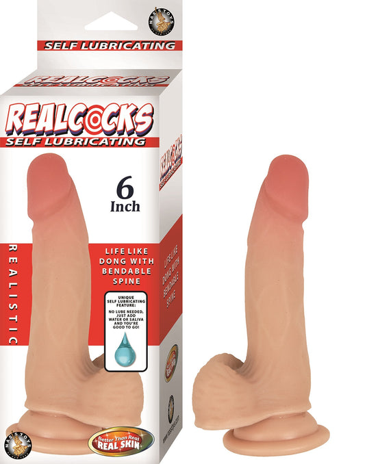 Realcocks Self Lubricating Dong - 6 Inch - Flesh - Not Very Vanilla