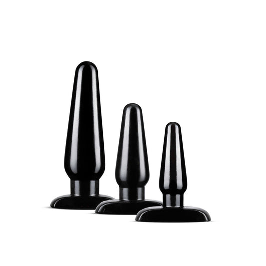 Anal Adventures - Basic Plug Kit - Black - Not Very Vanilla