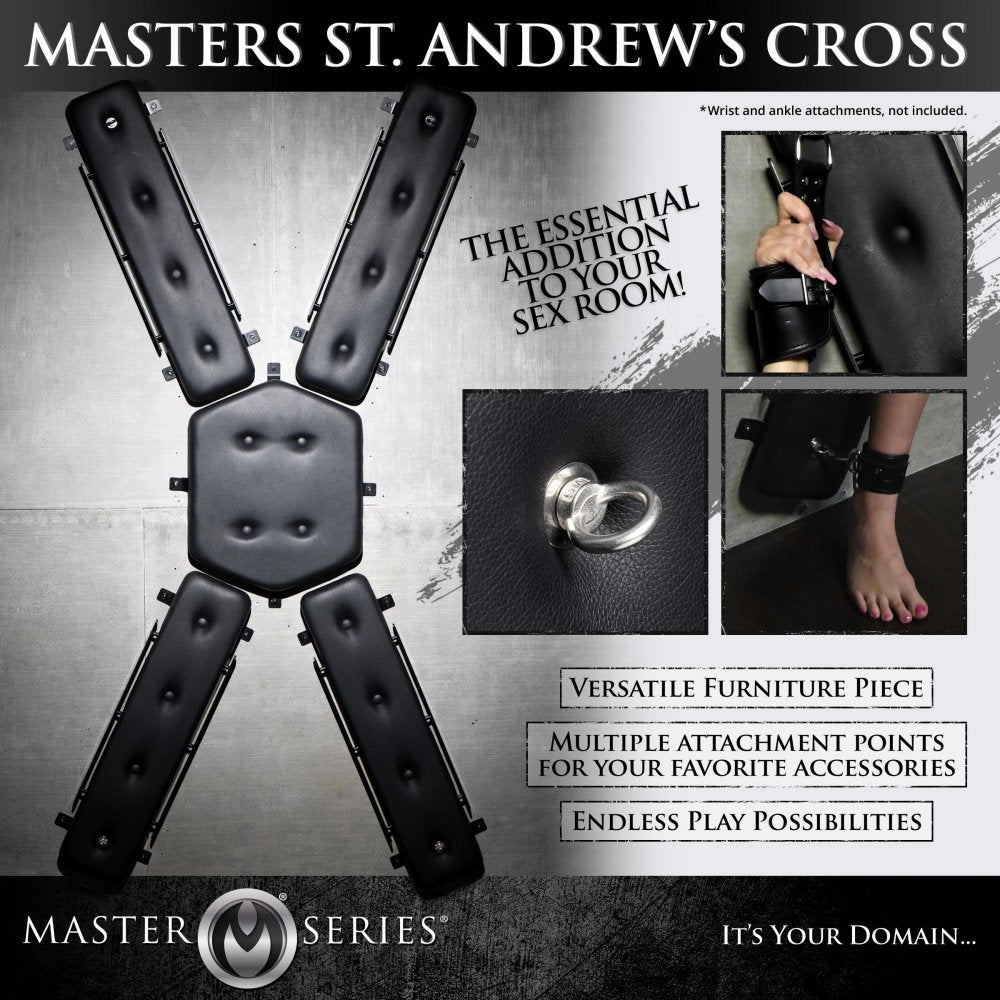 XR Brands Master Series Wall Mounted St Andrew's Cross - Not Very Vanilla