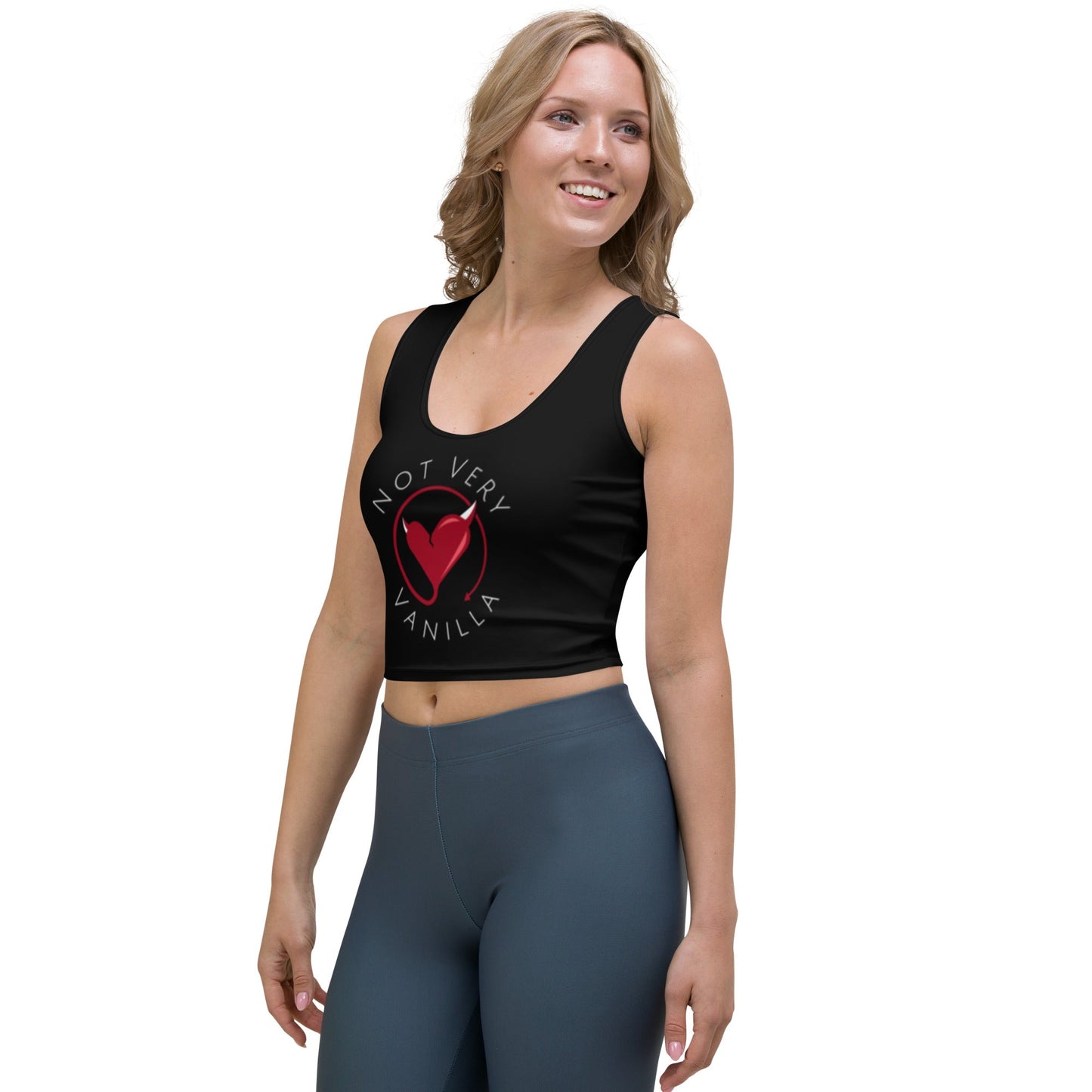 Full Logo Crop Top - Black - Not Very Vanilla