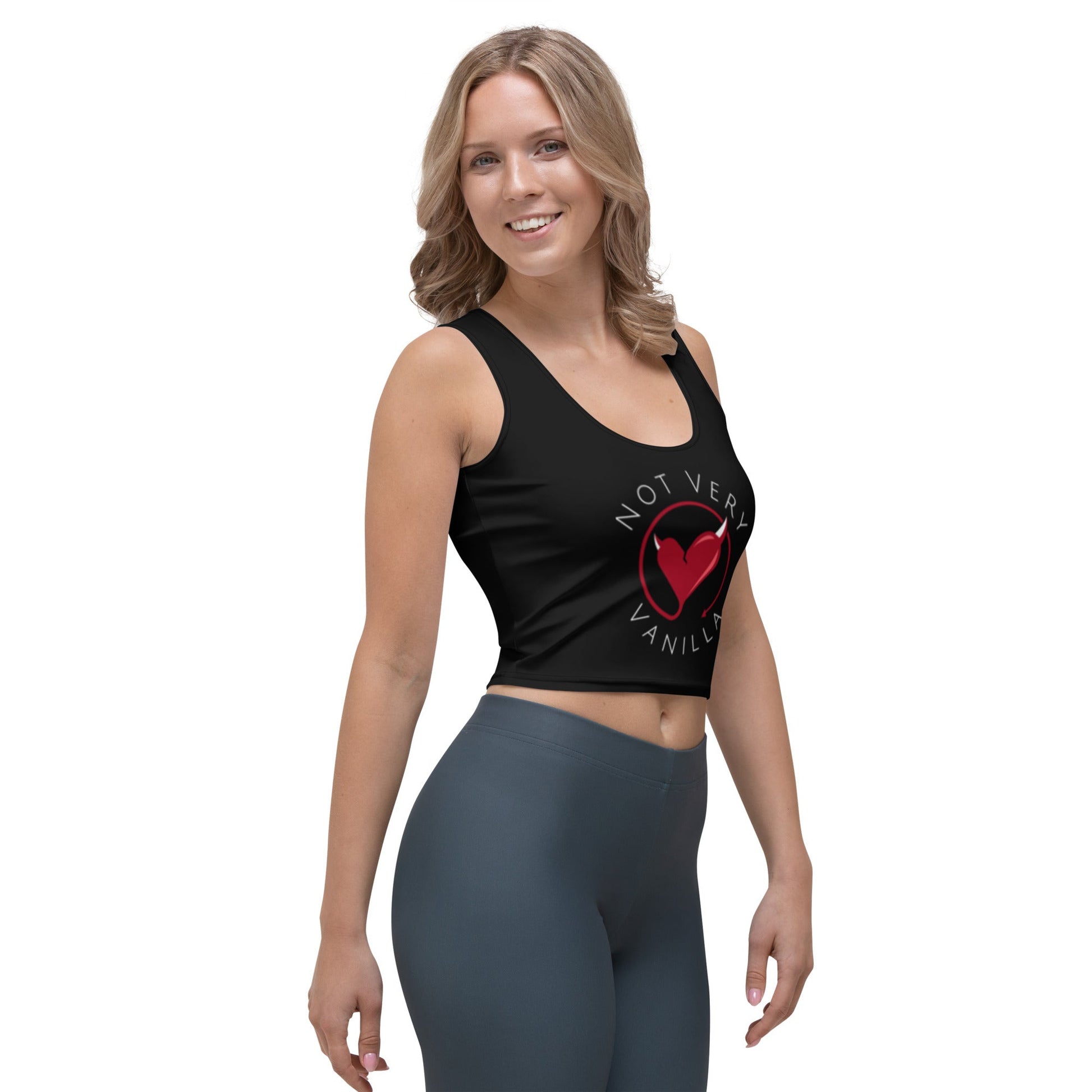 Full Logo Crop Top - Black - Not Very Vanilla