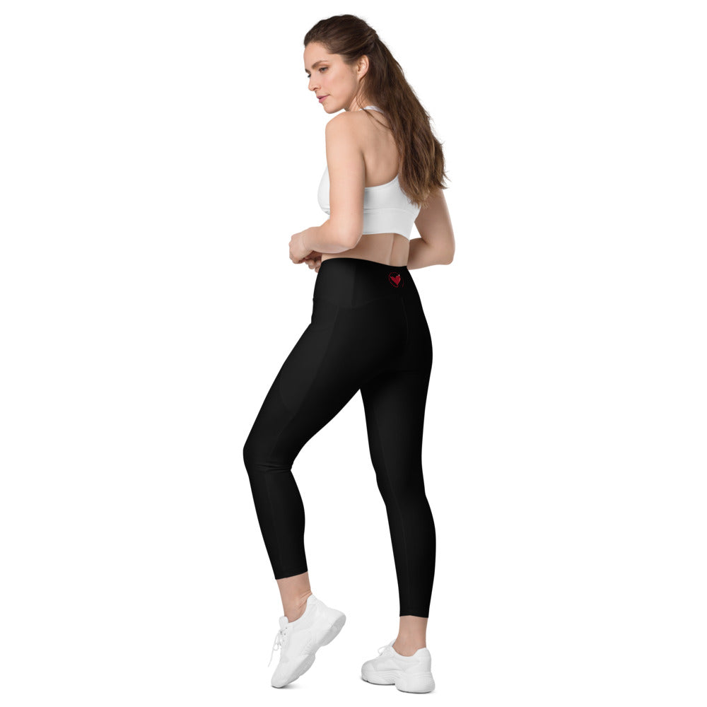 Leggings with pockets -Black - Not Very Vanilla